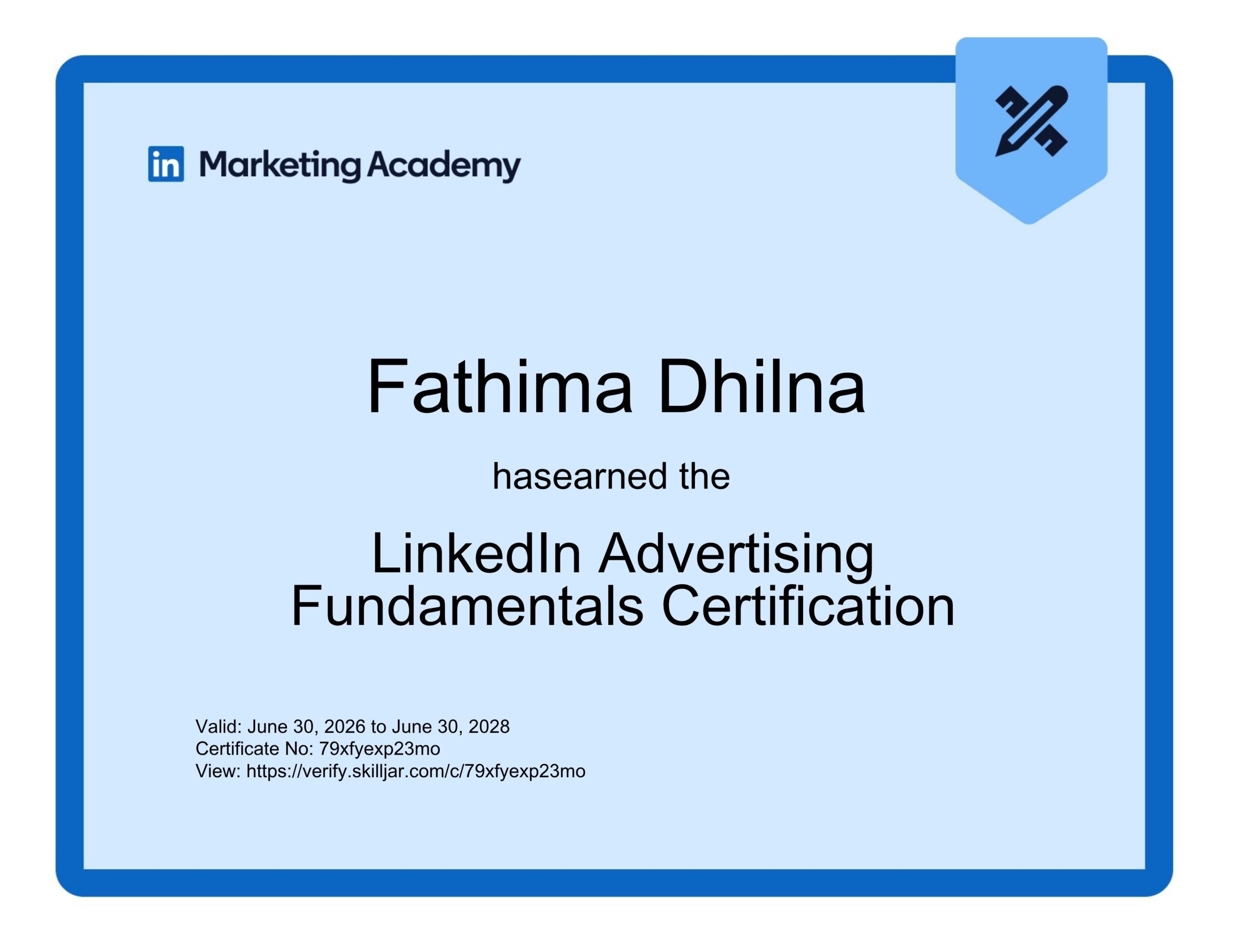 Best Digital Marketer in Malappuram-certificate 1